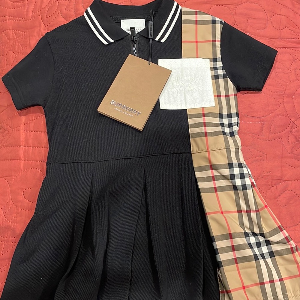 COPY - Vintage Check Panel Cotton Piqué Polo Shirt Dress